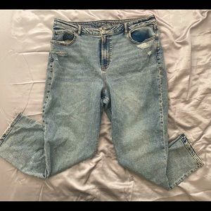 high waisted stretch plus size 20 straight leg mom jeans